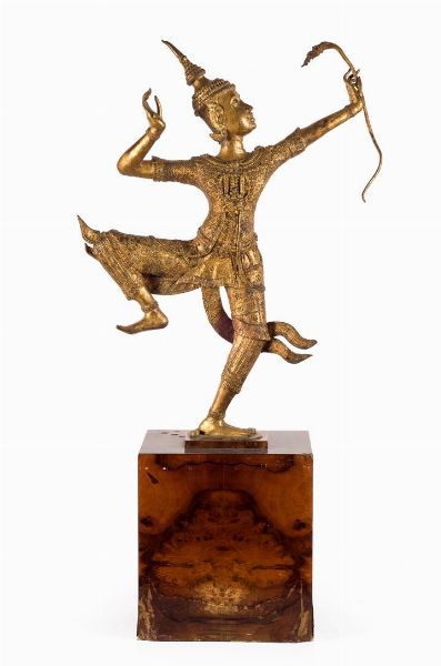 ANGELO THAILANDESE : In bronzo XIX secolo  h. cm 68 5  - Asta Asta 149 Dipinti sculture e grafica - Associazione Nazionale - Case d'Asta italiane