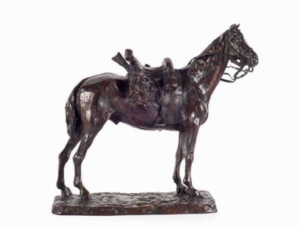 SCULTORE ANONIMO : Cavallo XIX secolo  - Asta Asta 149 Dipinti sculture e grafica - Associazione Nazionale - Case d'Asta italiane