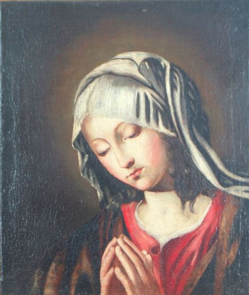 PITTORE ANONIMO : Donna in preghiera  - Asta Asta 149 Dipinti sculture e grafica - Associazione Nazionale - Case d'Asta italiane