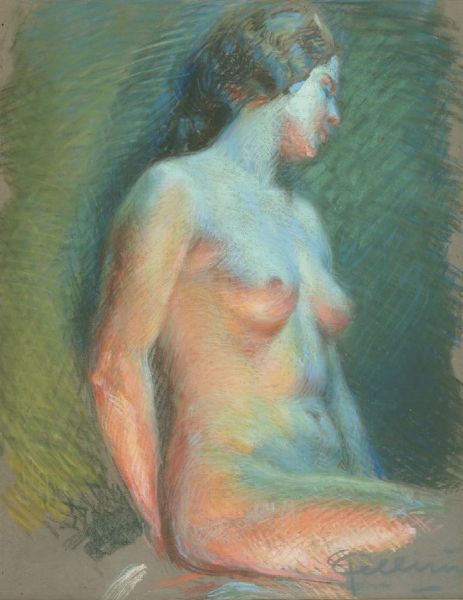CELLINI GAETANO Ravenna 1875 - 1957 Torino : Nudo femminile  - Asta Asta 149 Dipinti sculture e grafica - Associazione Nazionale - Case d'Asta italiane