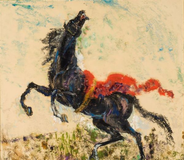 GARIAZZO PIER ANTONIO Torino 1879-1964 : Cavallo imbizzarrito  - Asta Asta 149 Dipinti sculture e grafica - Associazione Nazionale - Case d'Asta italiane