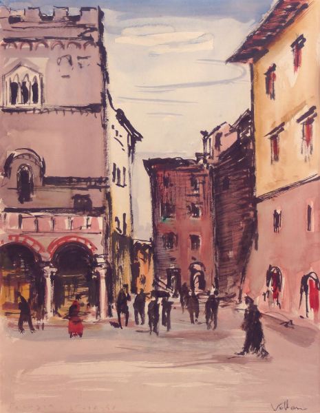 VELLAN FELICE Torino 1889 - 1976 : Perugia 26 aprile 1957  - Asta Asta 149 Dipinti sculture e grafica - Associazione Nazionale - Case d'Asta italiane