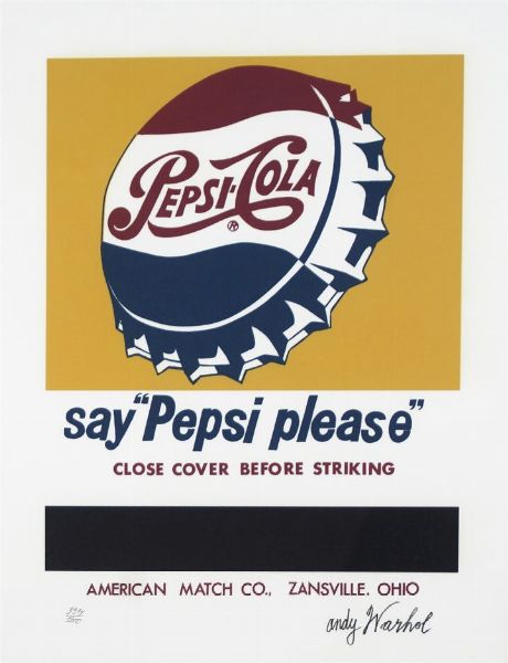 WARHOL ANDY USA 1927 - 1987 : Pepsi Cola  - Asta Asta 149 Dipinti sculture e grafica - Associazione Nazionale - Case d'Asta italiane