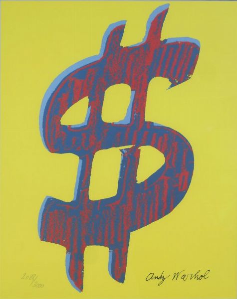 WARHOL ANDY USA 1927 - 1987 : Dollar sign  - Asta Asta 149 Dipinti sculture e grafica - Associazione Nazionale - Case d'Asta italiane