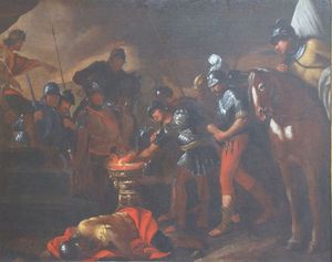 MAFFEI FRANCESCO (Cerchia di) Vicenza 1605 ca-Padova 1660 - Muzio Scevola