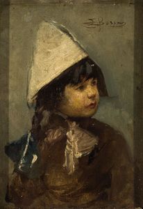 BORSA EMILIO Milano 1857 - 1931 Monza - Figura di bambina