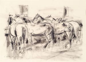 QUAGLINO MASSIMO Refrancore (AT) 1899 - 1982 Torino - I cavalli dei picadores