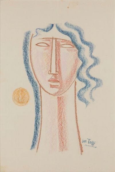 TOZZI MARIO : Testina dai capelli blu, 1974  - Asta Arte Moderna e Contemporanea - Prima Sessione - Associazione Nazionale - Case d'Asta italiane