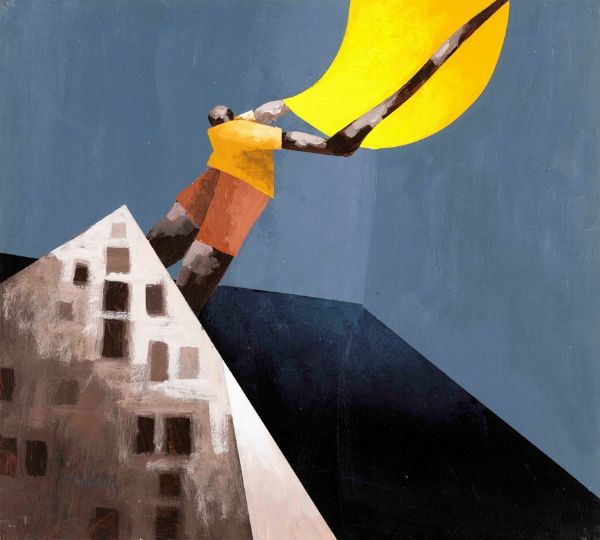 TADINI EMILIO : Uomo con la luna  - Asta Arte Moderna e Contemporanea - Prima Sessione - Associazione Nazionale - Case d'Asta italiane
