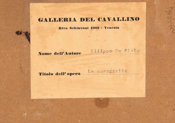 DE PISIS FILIPPO : Carrozzelle a Rimini, 1940  - Asta Arte Moderna e Contemporanea - Seconda Sessione - Associazione Nazionale - Case d'Asta italiane