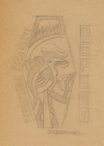 DEPERO FORTUNATO - Progetto di un manifesto per la casa darte Depero, 1921