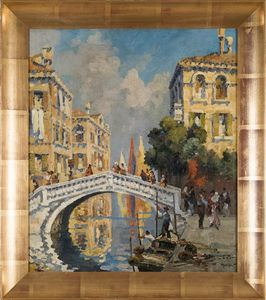 Baldessari Roberto Marcello : Ponte a Venezia, 1913-1914  - Asta Arte Moderna e Contemporanea - Seconda Sessione - Associazione Nazionale - Case d'Asta italiane
