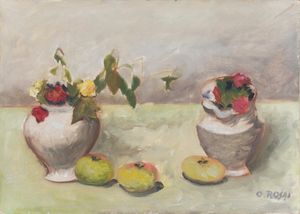 ROSAI OTTONE : Vasi e frutta, 1954 ca  - Asta Arte Moderna e Contemporanea - Seconda Sessione - Associazione Nazionale - Case d'Asta italiane