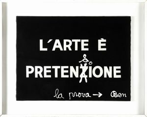 Vautier Benjamin : L'arte  pretensione, 1971  - Asta Arte Moderna e Contemporanea - Seconda Sessione - Associazione Nazionale - Case d'Asta italiane
