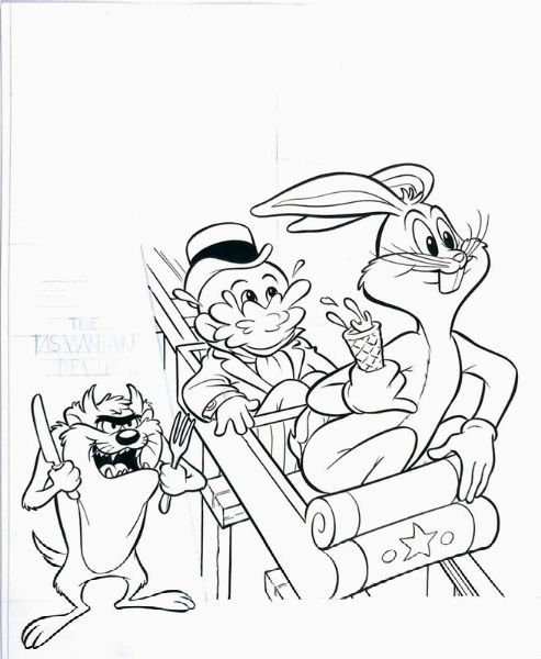 Alvarado Pete : Bugs Bunny and the Tasmanian Devil  - Asta I Maestri del Fumetto e dell'Illustrazione - Associazione Nazionale - Case d'Asta italiane