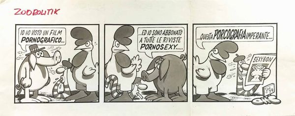 Jacovitti  Benito : Zoopolitik  - Asta I Maestri del Fumetto e dell'Illustrazione - Associazione Nazionale - Case d'Asta italiane