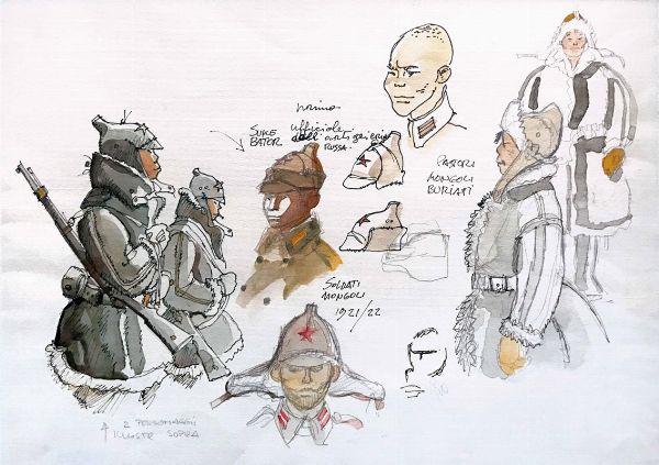 Pratt Hugo : Corte sconta detta arcana: Soldati Mongoli  - Asta I Maestri del Fumetto e dell'Illustrazione - Associazione Nazionale - Case d'Asta italiane