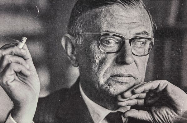 Herschritt Leon : J.P. Sartre  - Asta Fotografia - Associazione Nazionale - Case d'Asta italiane