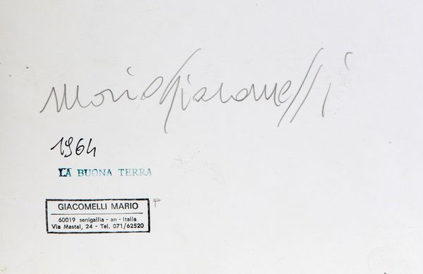 GIACOMELLI MARIO : La buona terra, 1964  - Asta Fotografia - Associazione Nazionale - Case d'Asta italiane