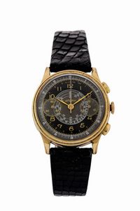LEMANIA - LEMANIA, cassa No. 38537. orologio da polso, placcato oro, cronografo. Realizzato nel 1940 circa