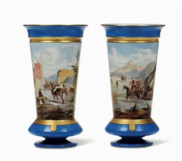 Coppia di vasi Francia, Creil e Montereau, 1840-1875  - Asta Maioliche e Porcellane - Associazione Nazionale - Case d'Asta italiane