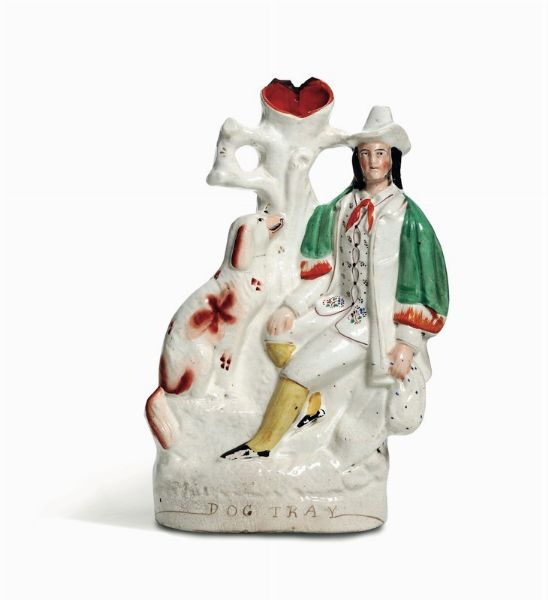 Grande figura spill vase Inghilterra, Staffordshire, periodo vittoriano, XIX secolo  - Asta Maioliche e Porcellane - Associazione Nazionale - Case d'Asta italiane