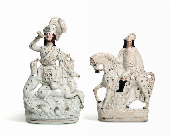 Due grandi figure Inghilterra, Staffordshire, periodo vittoriano, XIX secolo  - Asta Maioliche e Porcellane - Associazione Nazionale - Case d'Asta italiane