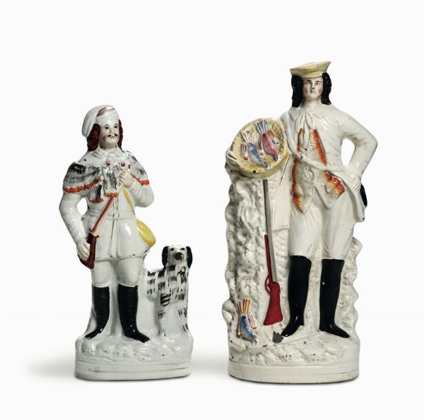 Due grandi figure Inghilterra, Staffordshire, periodo vittoriano, XIX secolo  - Asta Maioliche e Porcellane - Associazione Nazionale - Case d'Asta italiane