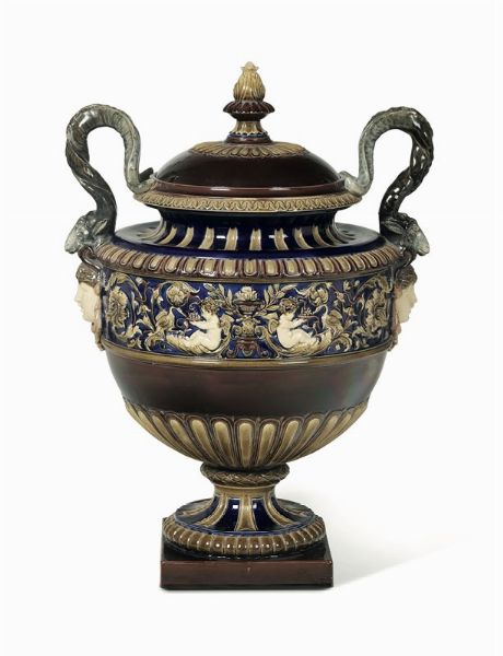 Grande vaso Inghilterra, probabilmente Minton, fine del XIX secolo  - Asta Maioliche e Porcellane - Associazione Nazionale - Case d'Asta italiane