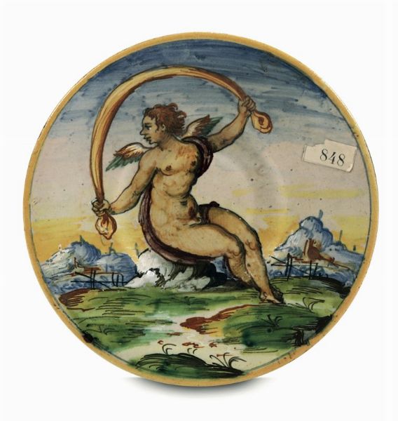 Piatto Urbino, 1560-1570 circa  - Asta Maioliche e Porcellane - Associazione Nazionale - Case d'Asta italiane