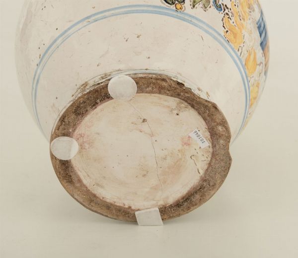 Vaso ovoidale da farmacia   Castelli, Manifattura Grue, prima met del XVIII secolo  - Asta Maioliche e Porcellane - Associazione Nazionale - Case d'Asta italiane