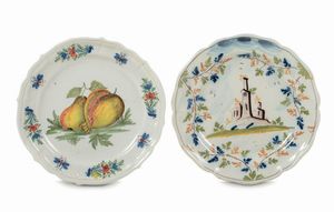 Due piatti Lodi e Pavia, 1775-1800  - Asta Maioliche e Porcellane - Associazione Nazionale - Case d'Asta italiane