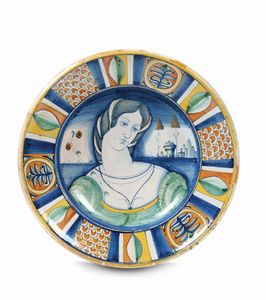 Grande piatto Deruta, prima met del XVI secolo  - Asta Maioliche e Porcellane - Associazione Nazionale - Case d'Asta italiane