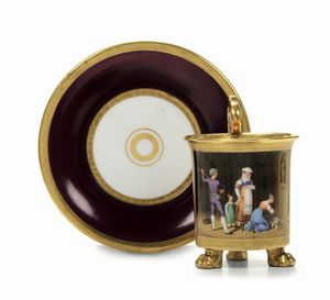 Tazza con piattino Probabilmente Boemia, 1830 circa  - Asta Maioliche e Porcellane - Associazione Nazionale - Case d'Asta italiane