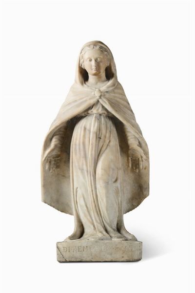 Madonna di Savona in marmo. Scultore genovese tra XVII-XVIII secolo  - Asta Fine Art Selection - Associazione Nazionale - Case d'Asta italiane