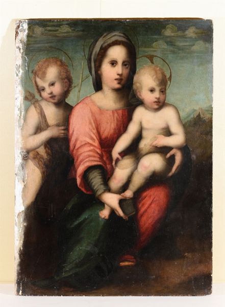 Puligo Domenico : Madonna con Bambino e San Giovannino  - Asta Fine Art Selection - Associazione Nazionale - Case d'Asta italiane