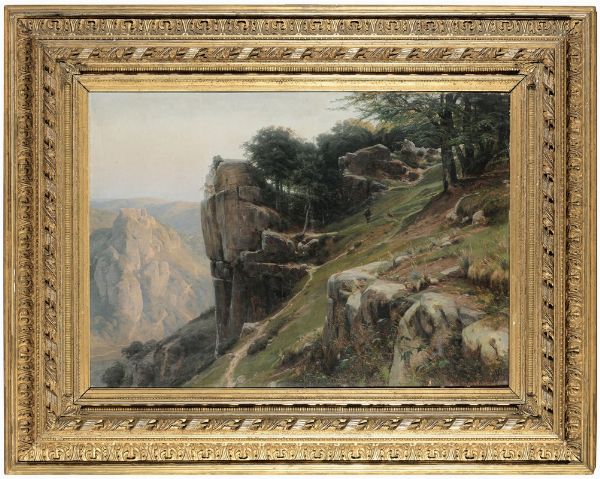 Bracht Eugen : Paesaggio montano, 1875  - Asta Fine Art Selection - Associazione Nazionale - Case d'Asta italiane