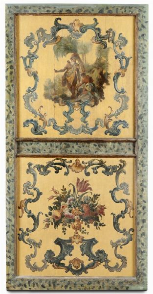 Coppia di porte in legno laccato, XVIII secolo  - Asta Fine Art Selection - Associazione Nazionale - Case d'Asta italiane