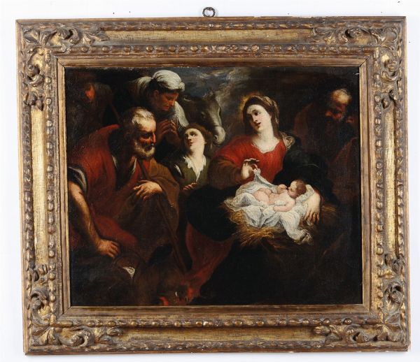 Cervetto Giovanni Paolo : Adorazione del Bambino  - Asta Fine Art Selection - Associazione Nazionale - Case d'Asta italiane