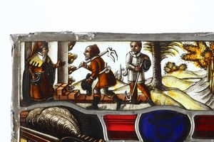 Vetrata araldica Germania o Austria probabile XVII secolo  - Asta Scultura e Oggetti d'Arte - Associazione Nazionale - Case d'Asta italiane