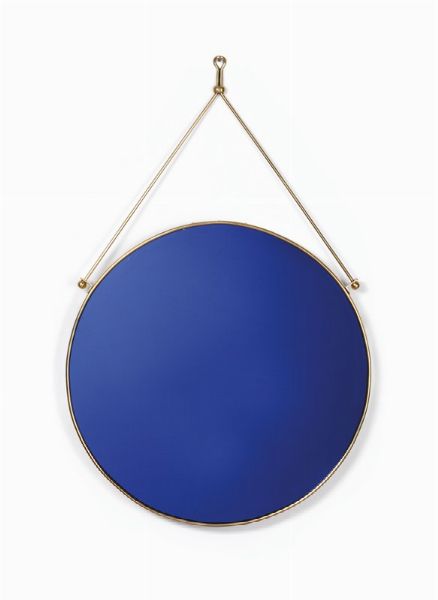 Specchio in vetro colorato con profilo in ottone.  - Asta Design - Associazione Nazionale - Case d'Asta italiane