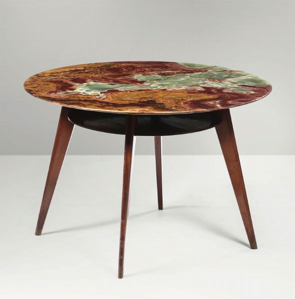 Tavolo con struttura in legno e piano in onice.  - Asta Design - Associazione Nazionale - Case d'Asta italiane