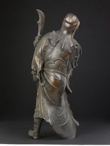 Figura di guerriero in bronzo con lancia, Giappone, XX secolo  - Asta Chinese Works of Art - Associazione Nazionale - Case d'Asta italiane