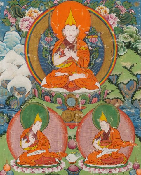Coppia di Tangka su seta diversi con raffigurazioni di Lama, Tibet, XIX secolo  - Asta Fine Chinese Works of Art - Associazione Nazionale - Case d'Asta italiane