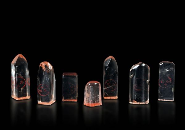 Sette sigilli in cristallo di rocca, Cina, fine XIX secolo  - Asta Fine Chinese Works of Art - Associazione Nazionale - Case d'Asta italiane
