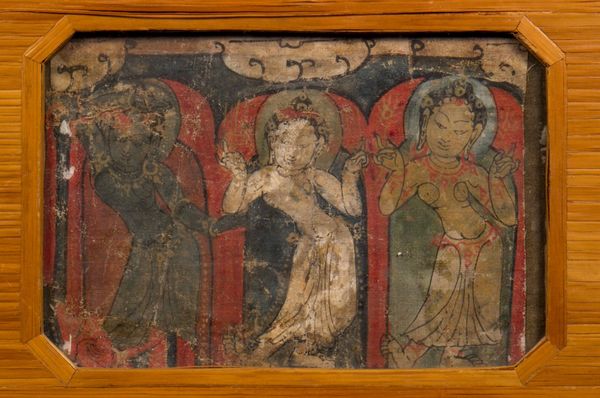 Miniatura incorniciata raffigurante divinit, India, XIV secolo  - Asta Arte Orientale - Associazione Nazionale - Case d'Asta italiane