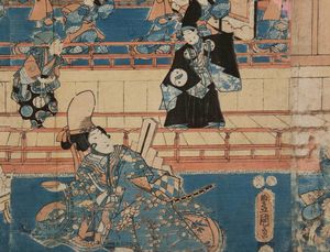 Coppia di stampe raffiguranti l'educazione della Geisha, Cina, Dinastia Qing, XIX secolo  - Asta Arte Orientale - Associazione Nazionale - Case d'Asta italiane