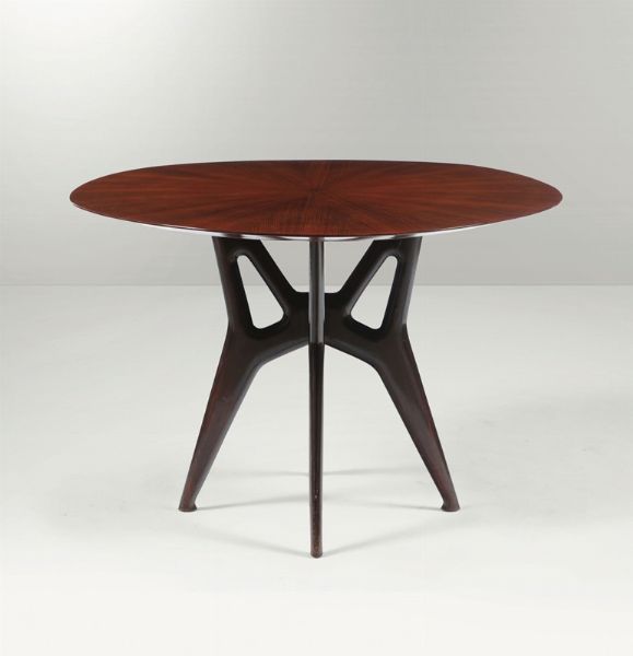 Tavolo con struttura in legno ebanizzato e piano in legno.  - Asta Design - Associazione Nazionale - Case d'Asta italiane
