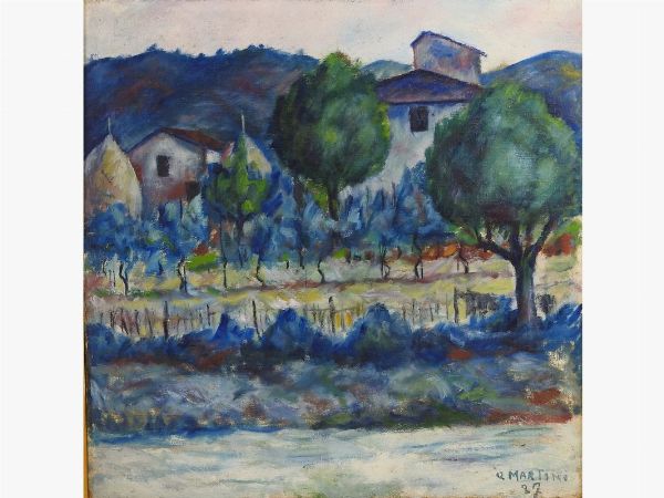 Quinto Martini : Campagna sul fiume 1927  - Asta Arte moderna e contemporanea / Arredi, Argenti e Dipinti Antichi - Associazione Nazionale - Case d'Asta italiane