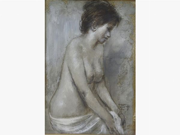 Ermanno Toschi : Nudo femminile  - Asta Arte moderna e contemporanea / Arredi, Argenti e Dipinti Antichi - Associazione Nazionale - Case d'Asta italiane